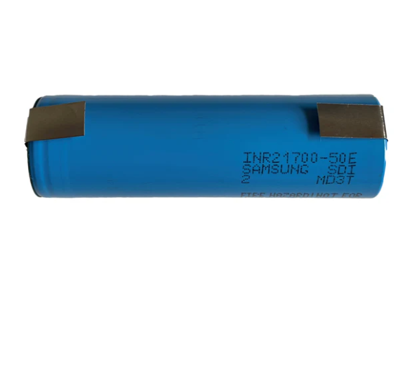 Samsung 50E 21700 Li-ion battery with U-Solder tags / tabs